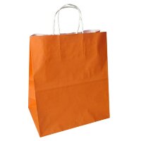 Пакет бумажный 24*14*28 см Оранжевый с кручеными ручками 