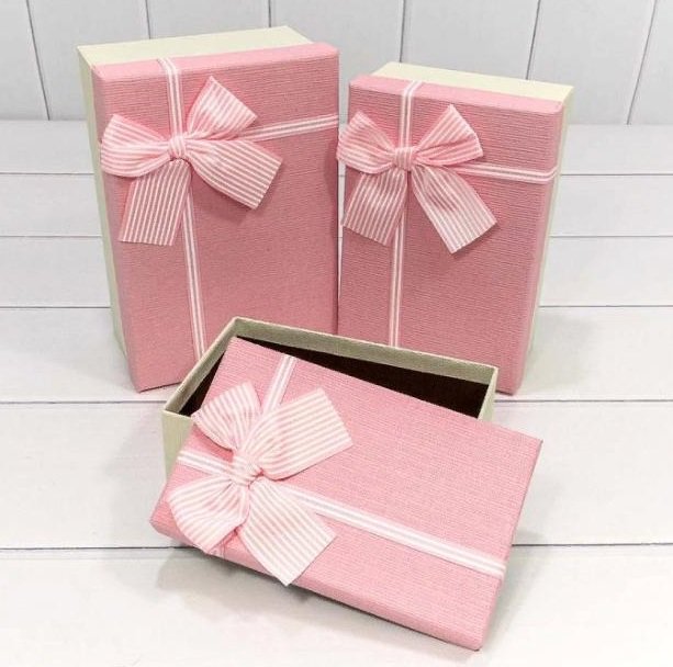 Коробка подарочная "С полосатым бантиком" 23*16*9,5 см