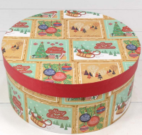 Коробка круглая "MERRY CHRISTMAS" 22*10,5 см. 