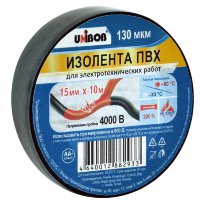 Изолента ПВХ 15*10 Unibob черная 130мкм