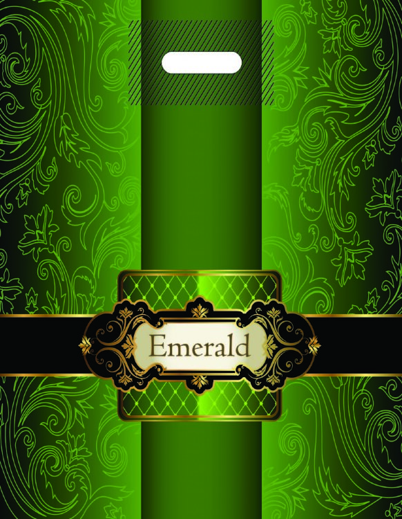 Пакет с прорубной ручкой ПВД 38x45, 60 мкм, "Emerald"