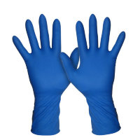 Перчатки латексные повышенной прочности с текстурированной поверхностью синие «HIGH RISK GLOVES»  р.S,M,L,XL 25 пар