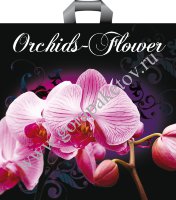 Пакет с петлевой ручкой ПВД 40х40, 95 мкм "Орхидея"