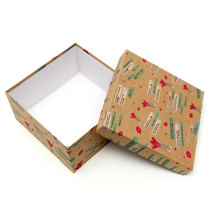 Коробка подарочная "Послание" 19*19*9,5 см