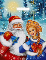 Пакет ПВД 31*40, 60 мкм "Дед Мороз и Снегурочка"