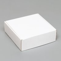 Коробка на вынос белая, сборная 21*21*7 см